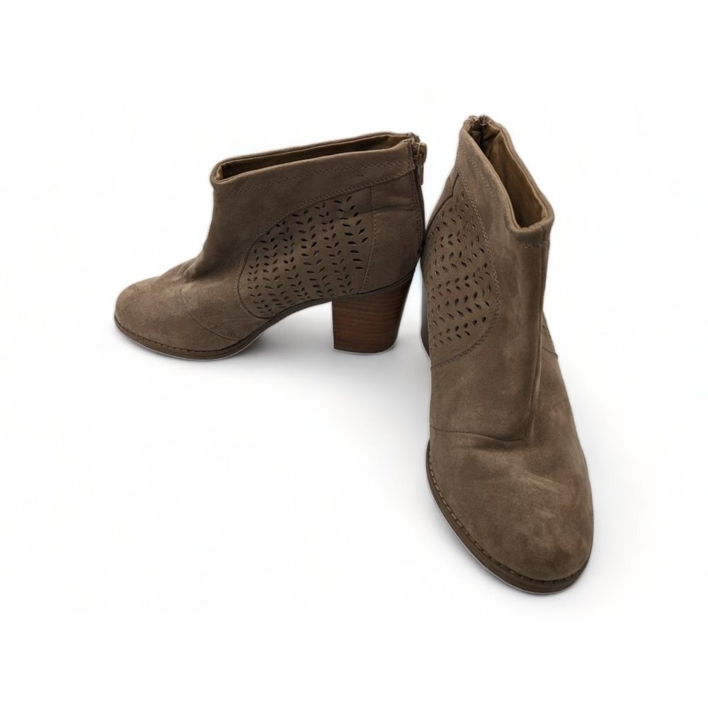 Torrid Ankle Boots Women's 10W Wide Tan Beige 10555579 Chunky Block Heel Booties - Picture 9 of 11
